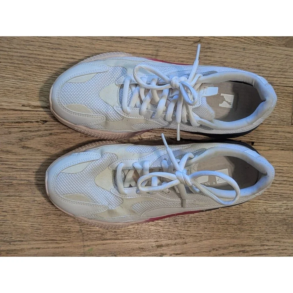 PUMA Women's RS-X³ Leather Fade Sneakers (White / Rosewater) – Style 374657-01
